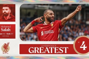 9年岁月不断改写历史纪录！利物浦队史百大球星第4位：萨拉赫